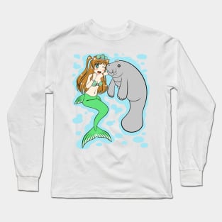 Mermaid and Manatee Long Sleeve T-Shirt